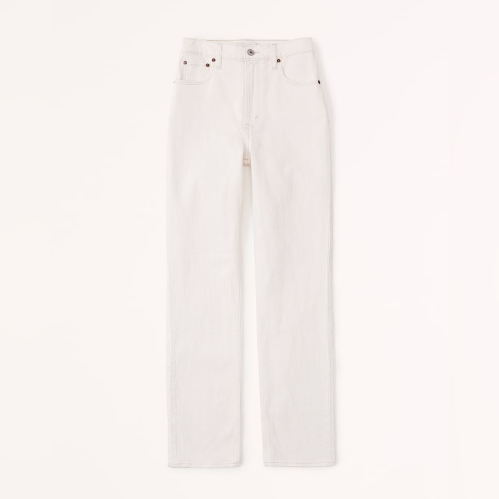 Abercrombie & Fitch white 90’s Straight Ultra High Rise Jeans- Curve Love
